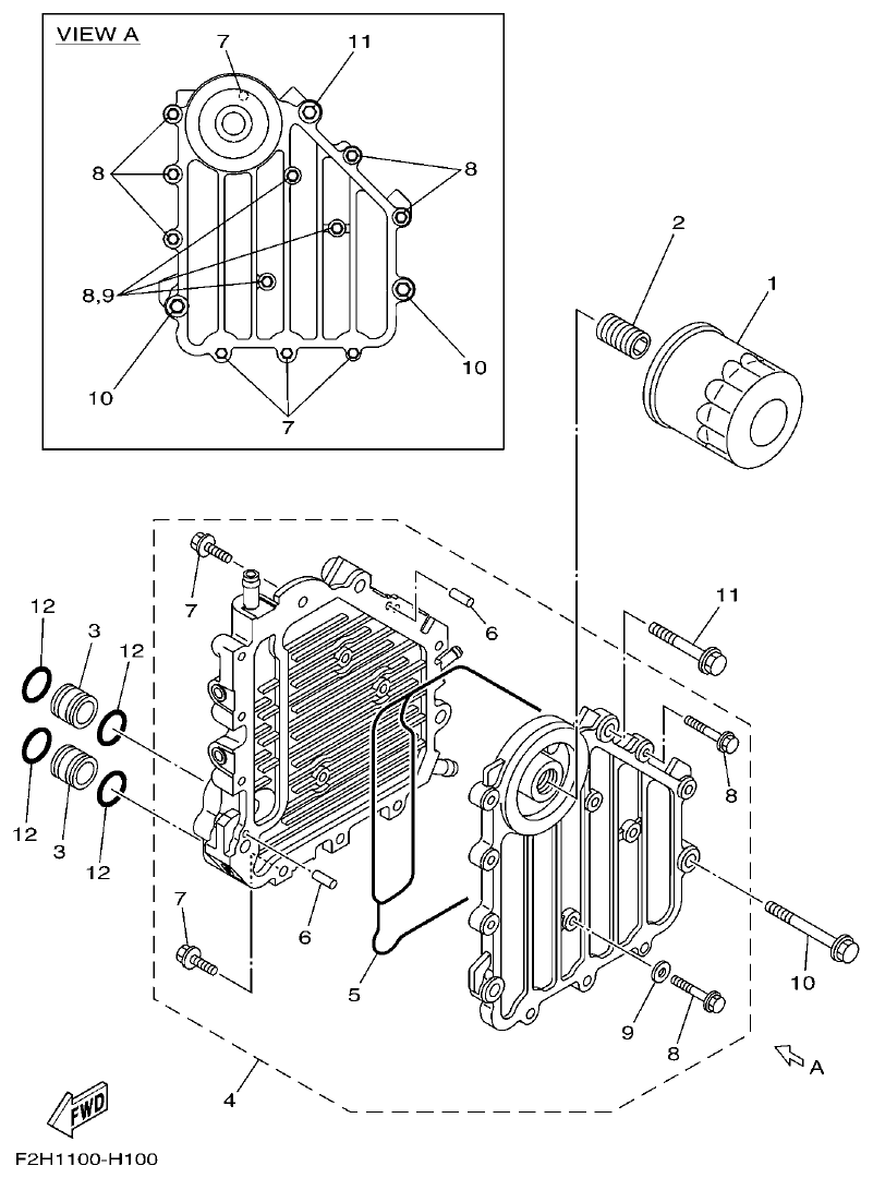 Yamaha FY1800-1HF2H300EA(1)_DE OIL COOLER parts diagram